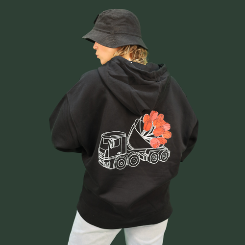 Hoodie Camion à tulipes – Conduite fleurie OVERSIZE
